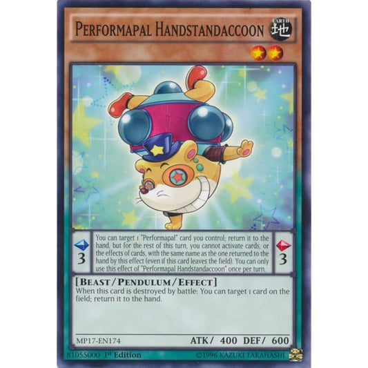 Performapal Handstandaccoon - MP17-EN174 - Common - First Edition.