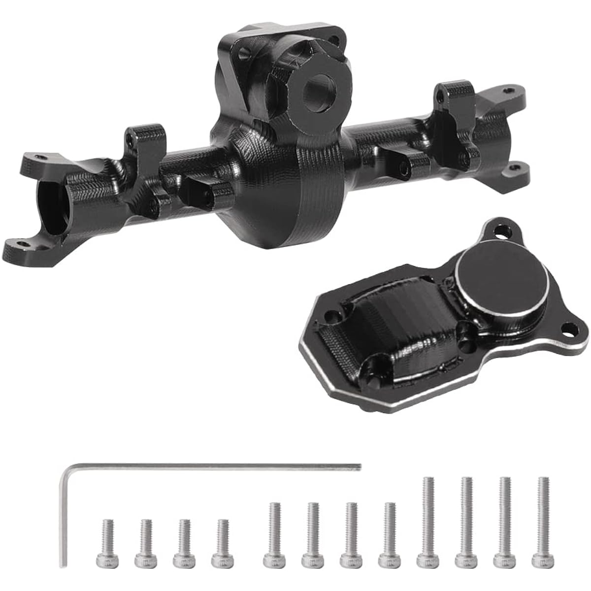 WEISHUJI Axle Housing Aluminum 7075 Difference Housing 1/24 RC Crawler Axial SCX24 90081 Deadbolt Chevrolet C10 Black (Front Axle Housing)
