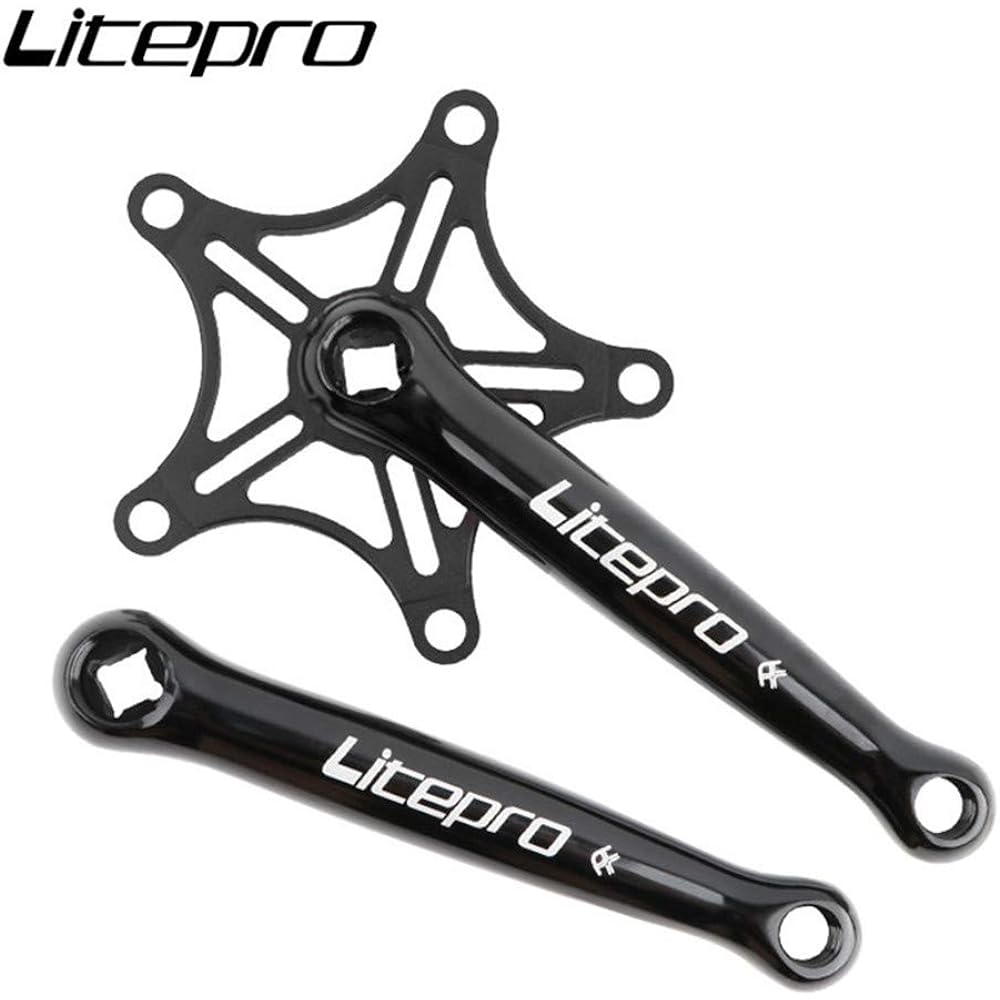 Litepro Crank Chainwheel Bicycle Crankset Folding Bike Ultralight 380g Square Hole Aluminum Alloy Crank 130BCD
