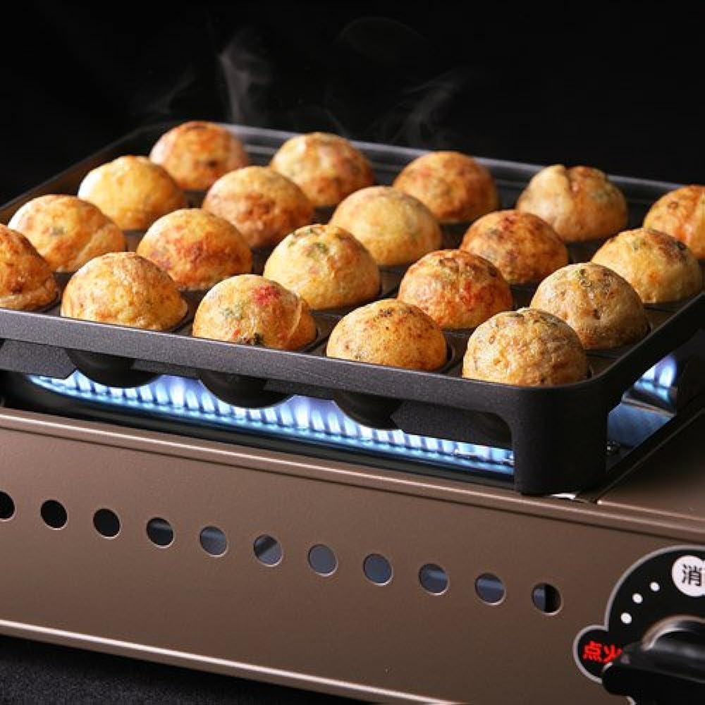 Iwatani Cassette Gas Takoyaki Maker Super Flame Tako (Entako) Bronze & Black CB-ETK-1