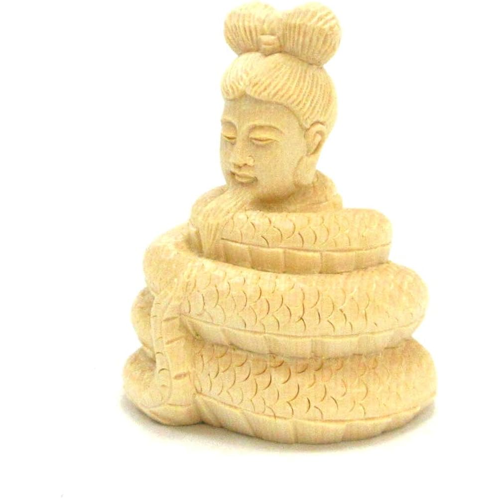 Kurita's special Buddha statue [Various Tenjin] Uga God Old Man Statue Main body only (total height 8.5 cm, width 7 cm, depth 6.5 cm) High quality wood carving made of cypress wood 14707
