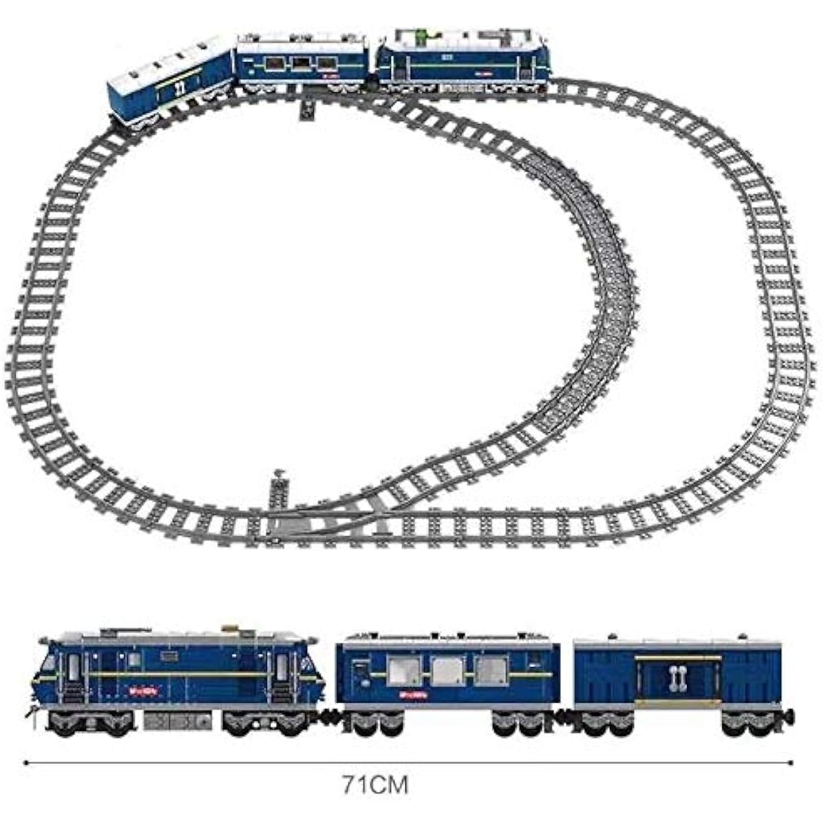 General Jim's City Series Power Blue Diesel Freight Train Detailed Building Blocks Toy Playset with All Accessories for Teens and Adults