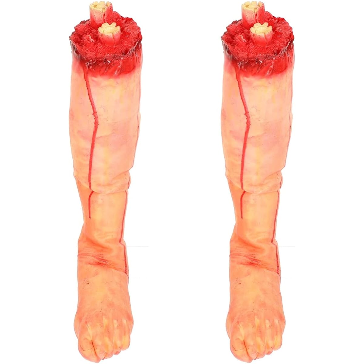 Veemoon 2pcs Foot Death Artificial Blood Simulation Vampire Props Prank Horror Creepy Ghost Decoration Parts Props House Hand Parts Torn Body Model
