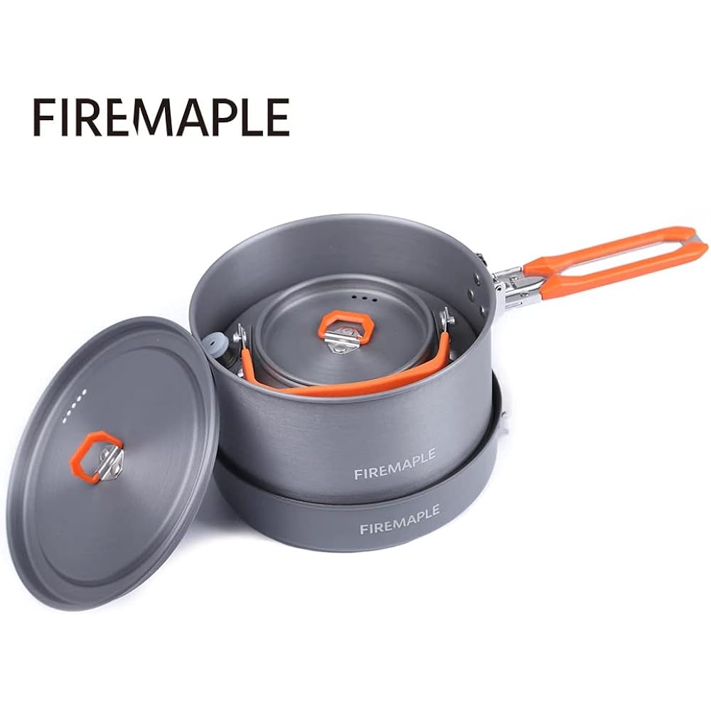 Fire-Maple Aluminum Heat Exchange Kettle Pot Fluorine Coated Frying Pan Set