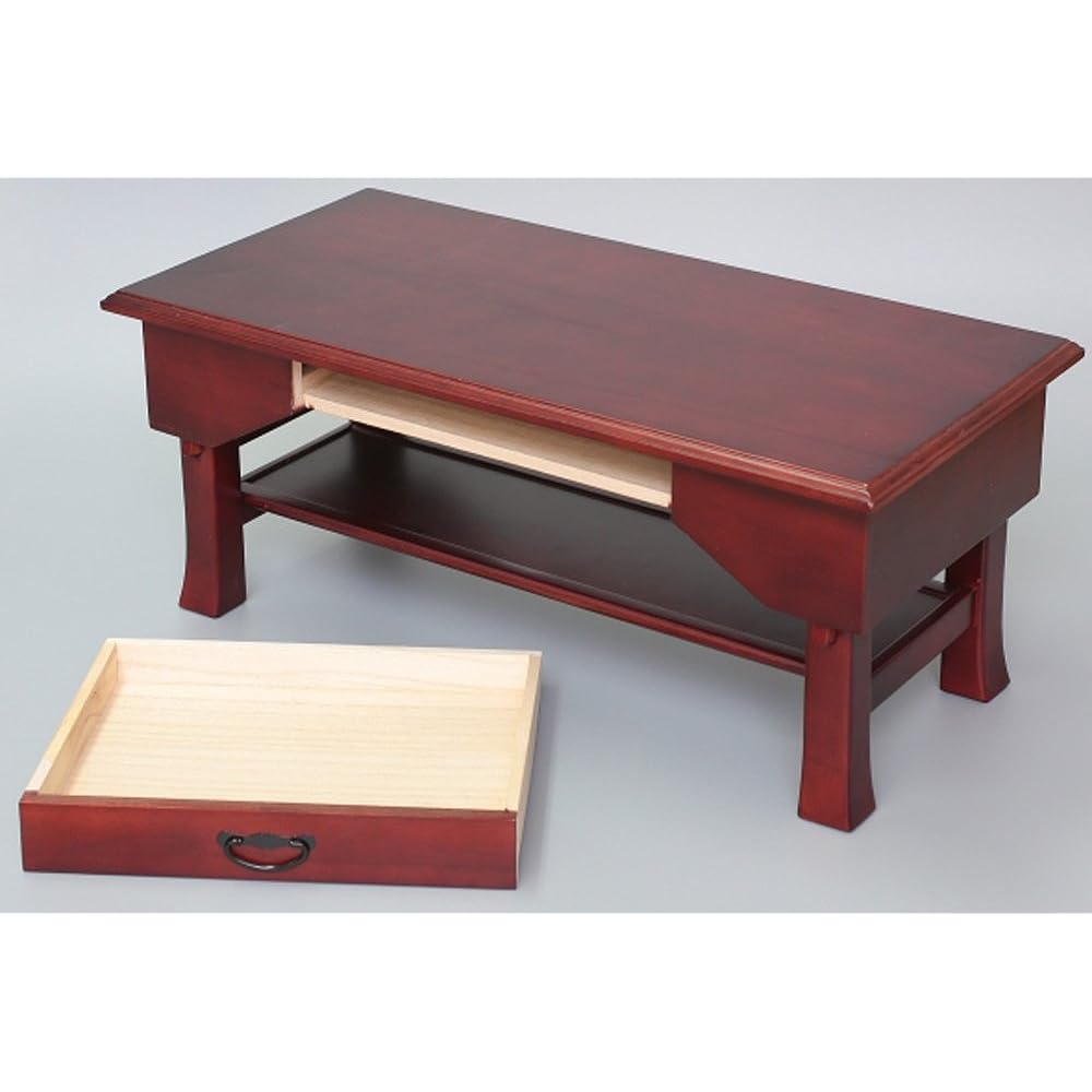 Osmak Sutra Desk, Writing Desk, Offering Table, Memorial Table, Sutra Copying Desk, Drawer, Folding, Compact, Made of Paulownia, Width 60cm, Brown SXDX-600BR