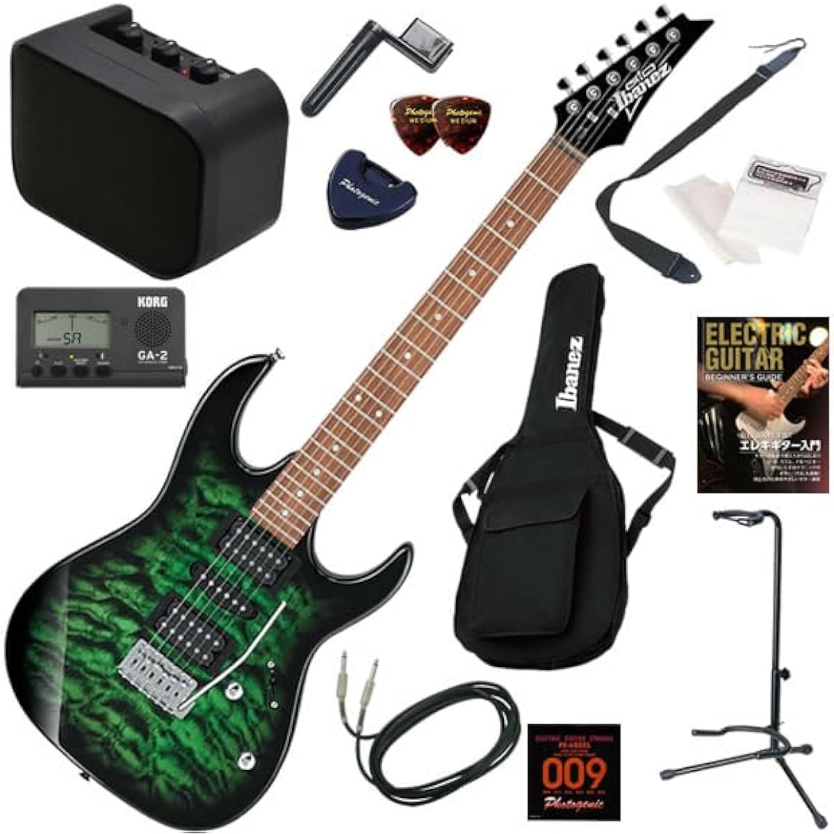Ibanez Electric Guitar Beginner's Guide GIO Series Easy 13-piece Set with Mini Amp GRX70QA/SB (Sunburst)
