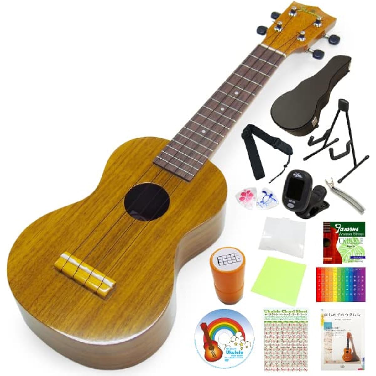 Famous Domestically Produced Ukulele FS-EB1 Soprano High-Grade 15-Piece Set with Hard Case Walnut EBI SOUND Original Model (Made in Japan) (u)