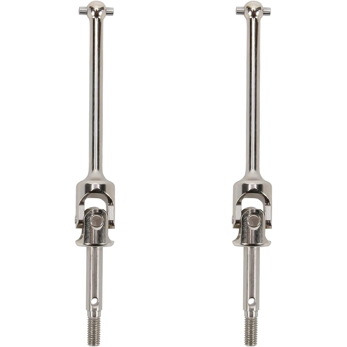RCAWD Front Drive Shaft Set for 1/8 Losi LMT Upgrade U-Joint Universal Drive Shaft for 4X4 Solid Axle Monster Trucks Parts for #LOS04021 LOS04022 #LOS242048 Silver