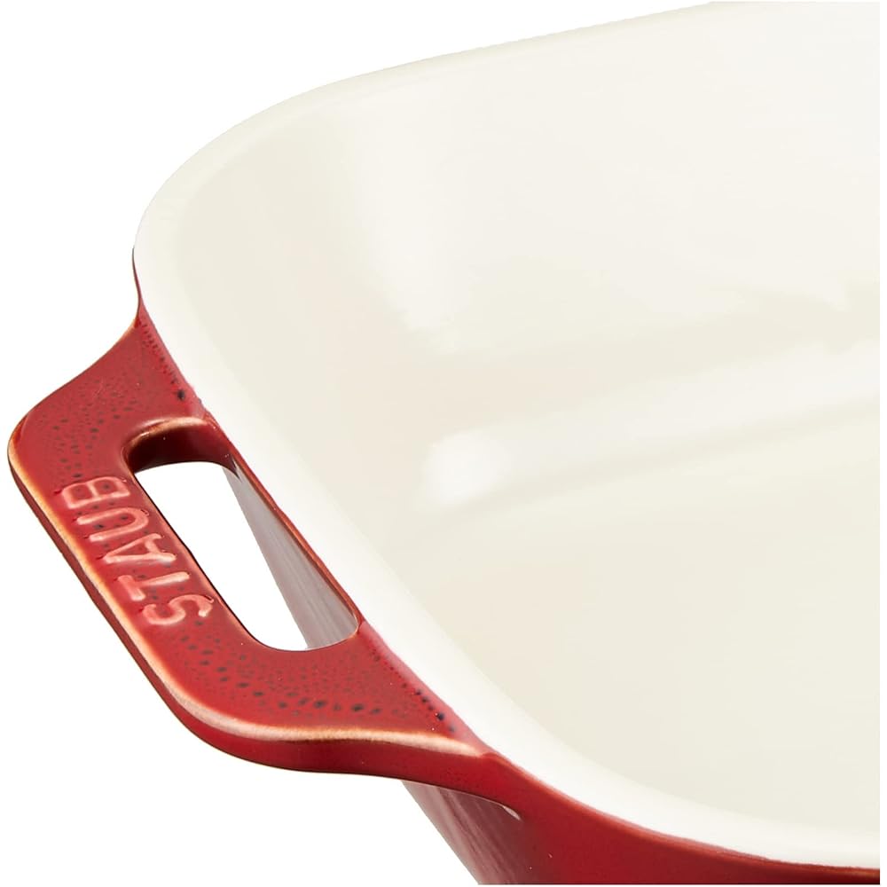 staub "Rectangular Dish Copper 34 x 24 cm" Ceramic Gratin Dish Oven Microwave Safe [Authorized Japanese Product] Dish 40511-889