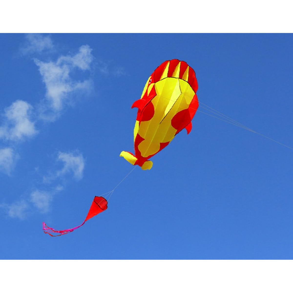 HENGDA KITE-3D Kite Huge Frameless Soft Parafoil Giant Red Dolphin Breeze Kite