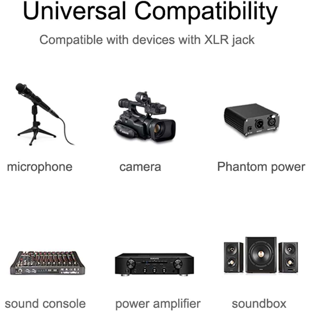 XLR Microphone Cable 30ft Male to Female Microphone Camera, Phantom Power Sound Console Power Amplifier Sound Box (30ft)