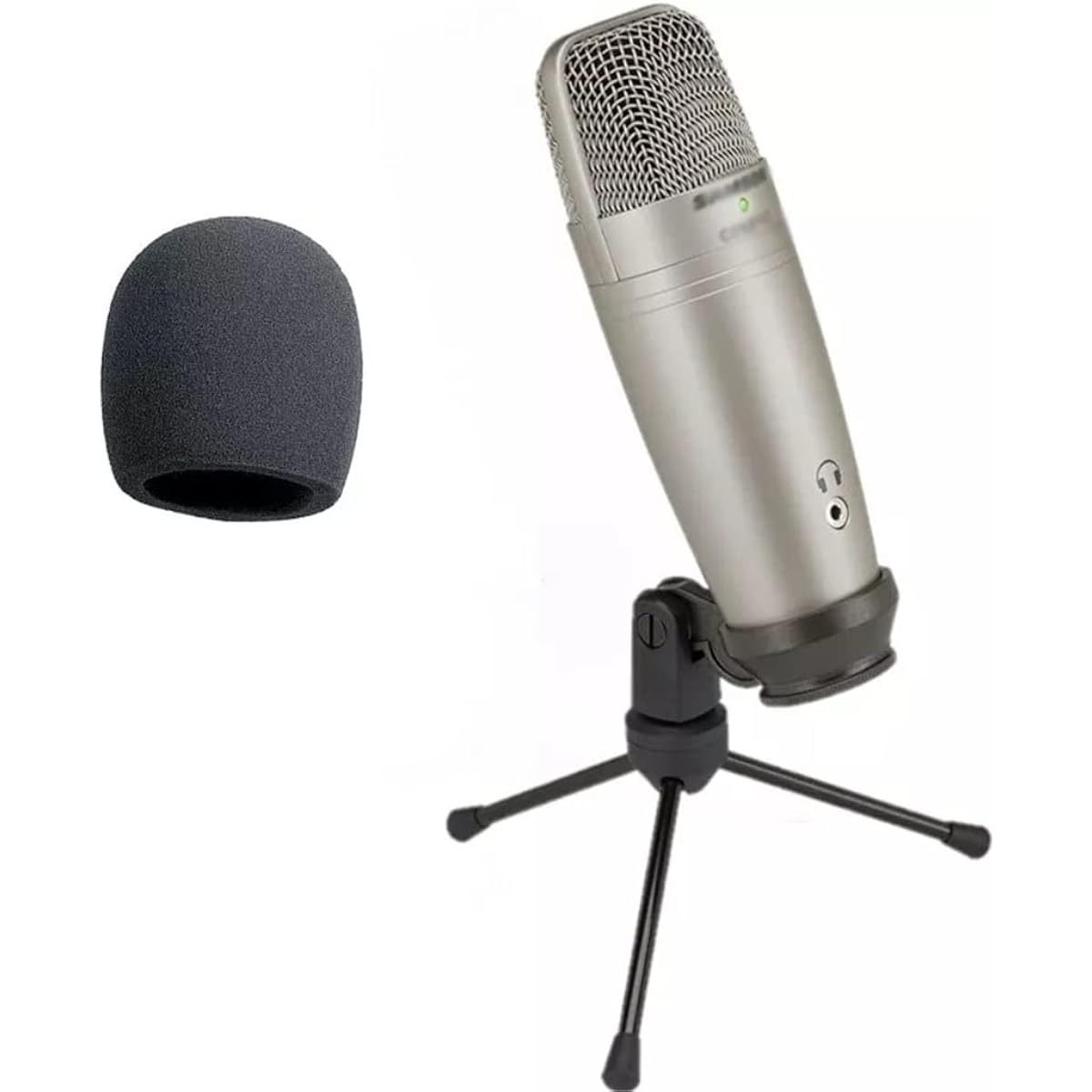 Microphone, USB Recording Studio Condenser Microphone, Broadcast Large Diaphragm Condenser Microphone with Real-time Monitor (A, Size)