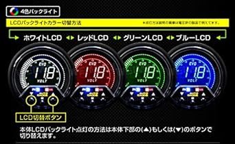 Auto Gauge Water Temperature Gauge 60mm Additional Meter Japanese Motor 4 Color Backlight 456 Series