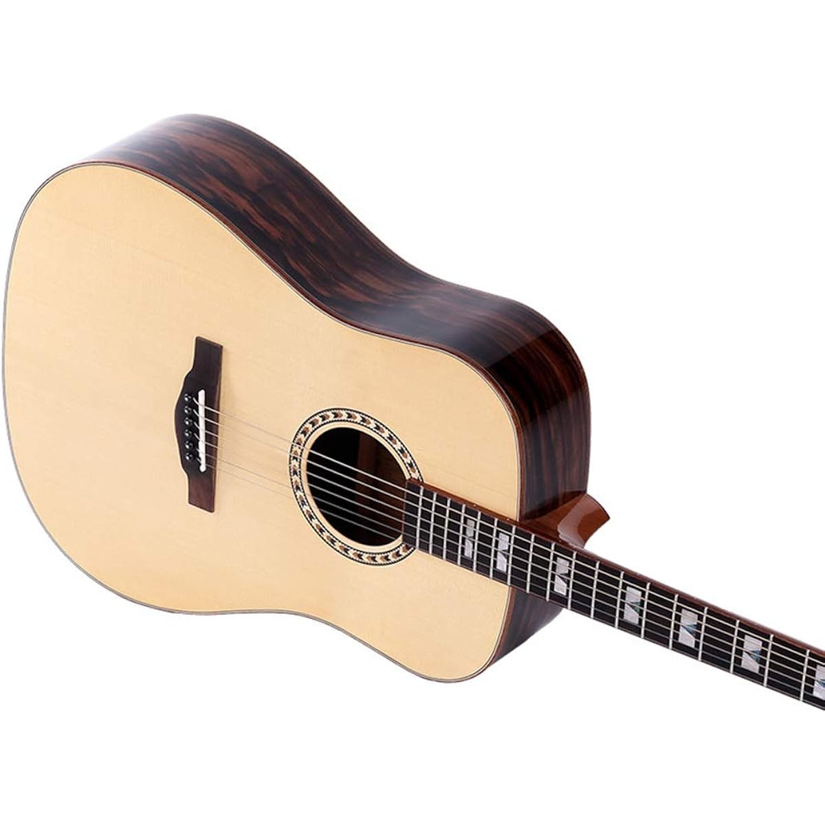 Acoustic Guitar Acoustic Guitar Ebony Wood Material Guitar Natural 41 Inch Classic Guitar (Color: Natural, Size: 41 inches)