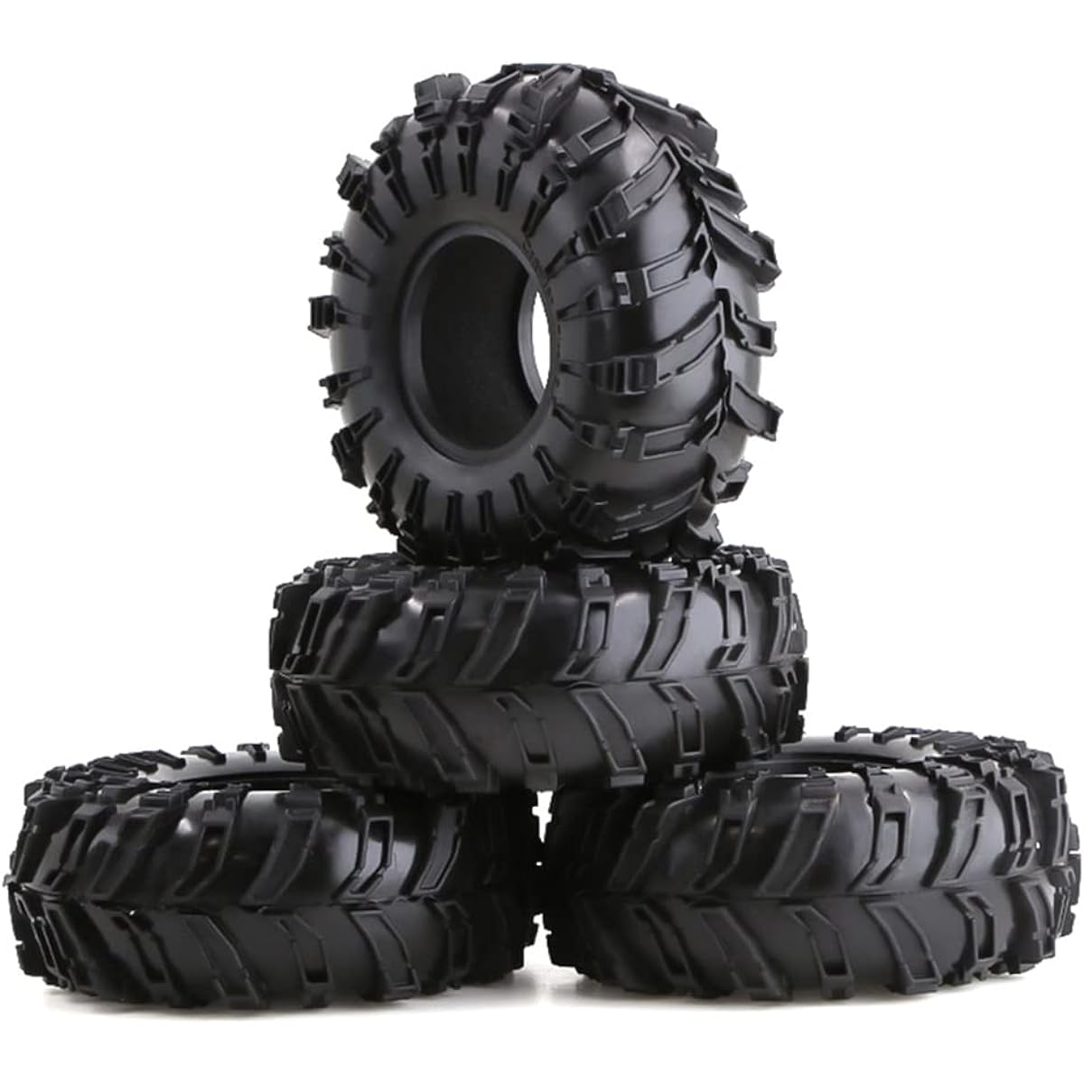 WLYEJEA 4pcs 2.2inch RC Crawler Tires Snow Grappler Tires 144mm Mud Slinger Tires for 1/10 RC Rock Crawler Axial SCX10 90047 D90 TF2 Tamiya CC01 Traxxas TRX4 Wraith D90