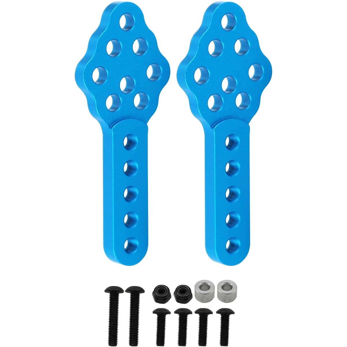 HYBDX Rc Aluminum Metal Shock Bracket Height Adjustment Angle Bracket for RC Vehicle Off-road Ability and Stability 1/10 RC Crawler Axial SCX10 90046 90047 D90 D110 Upgrade Parts (Blue 2pcs)