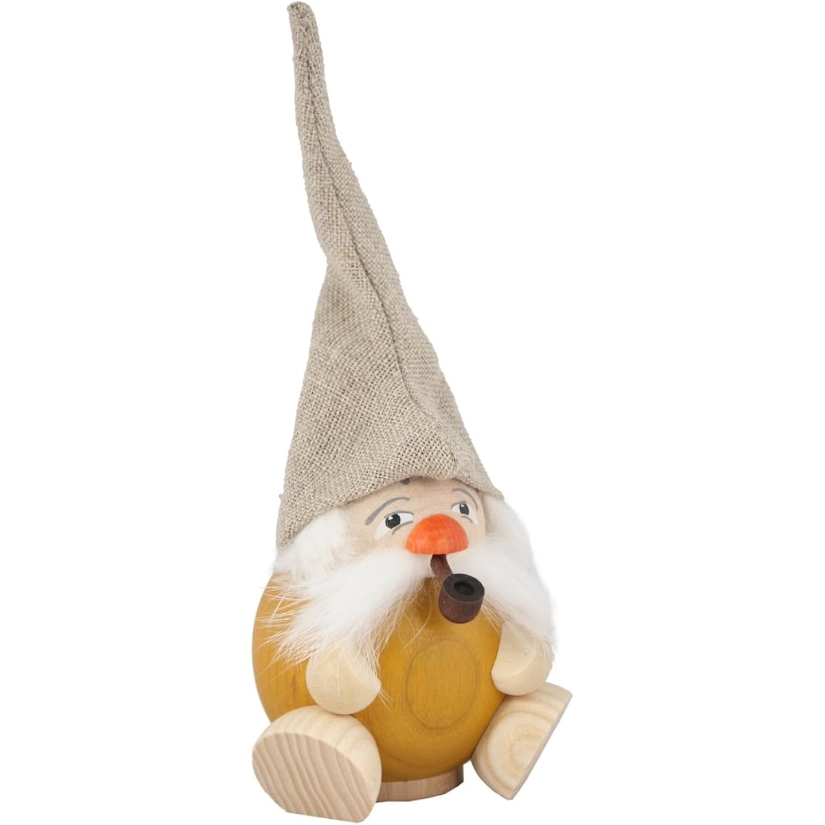 Smoke-emitting doll - forest gnome - light yellow - height 19 cm - Seiffen Erzgebirge folk art - original - SV 19032