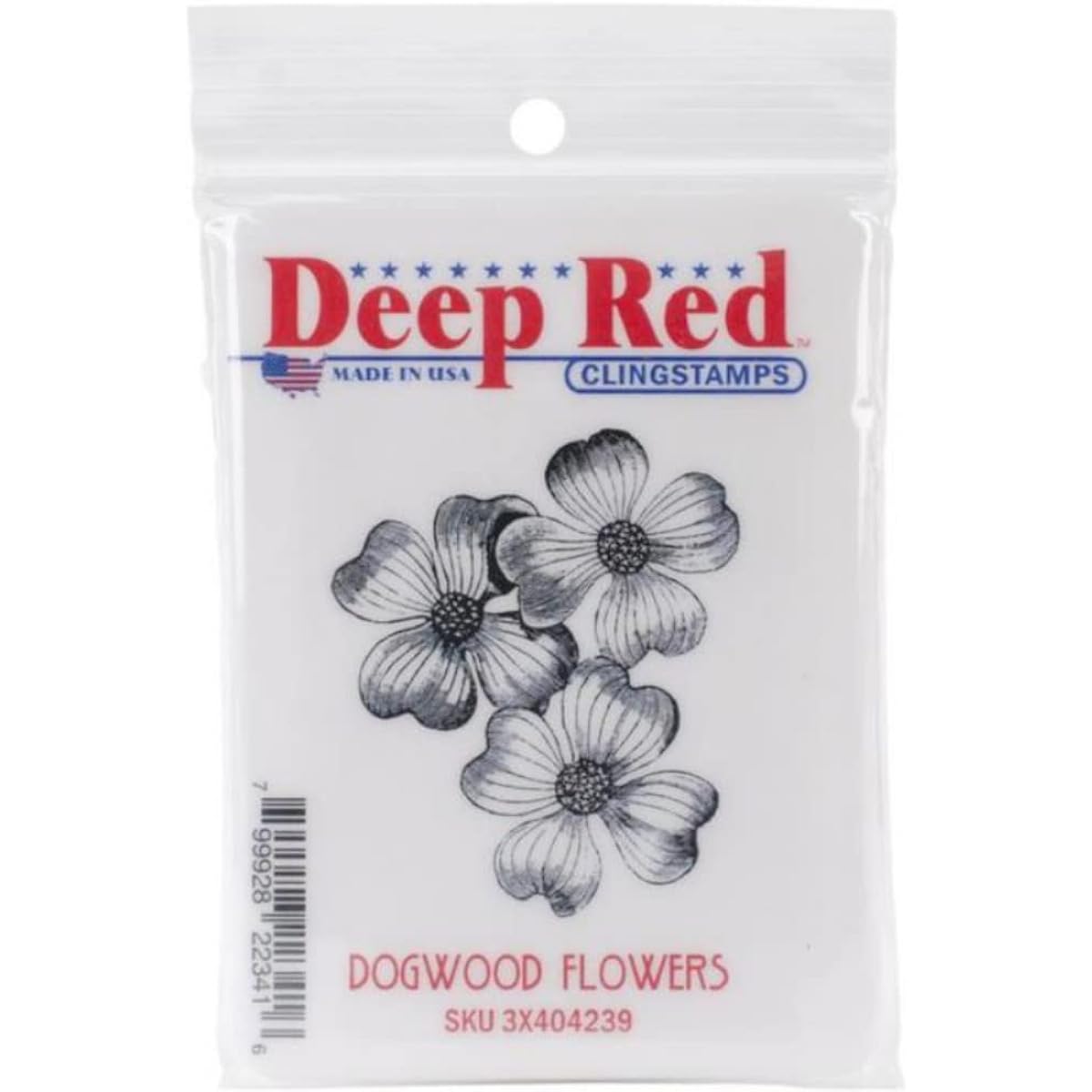 Deep Red Cling Stamp Dogwood Blossoms