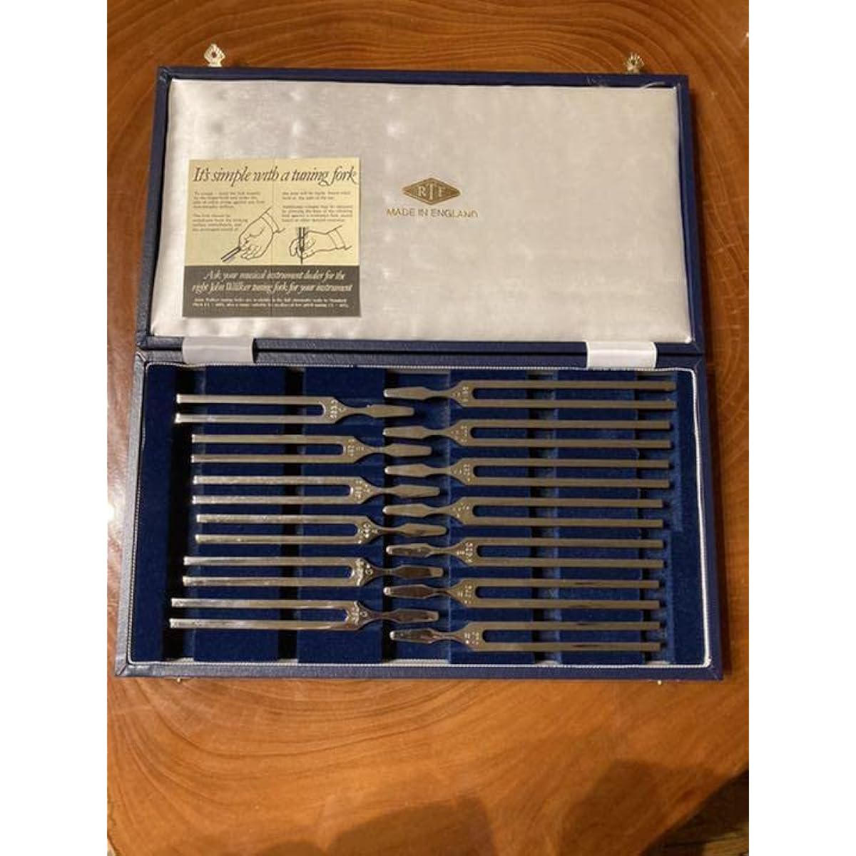 Tuning forks Made in England 13-piece set for musical instruments