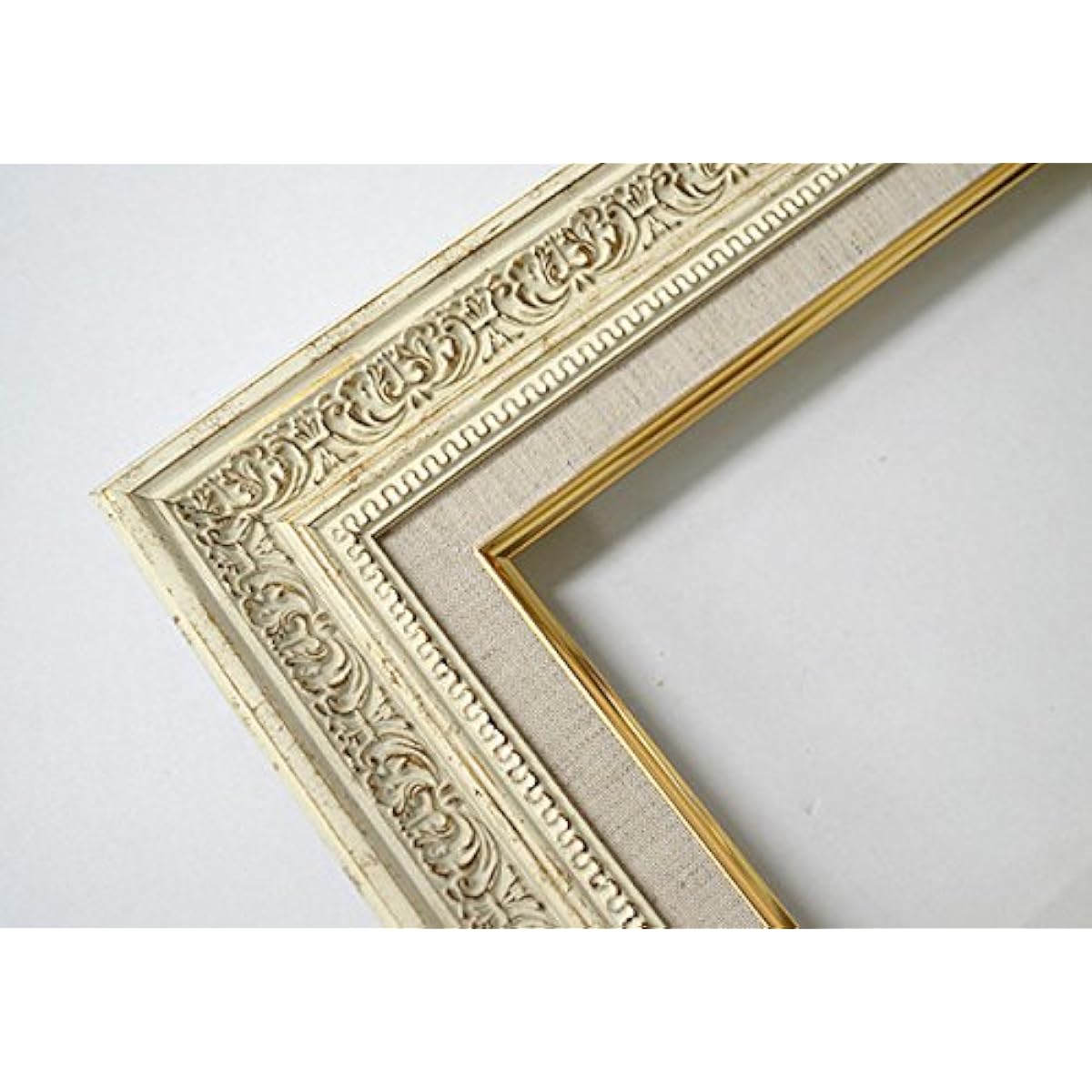 Oil painting frame 8203/White F30 (910 x 727 mm) UV-cut acrylic (liner color: S/linen) [dras-29]