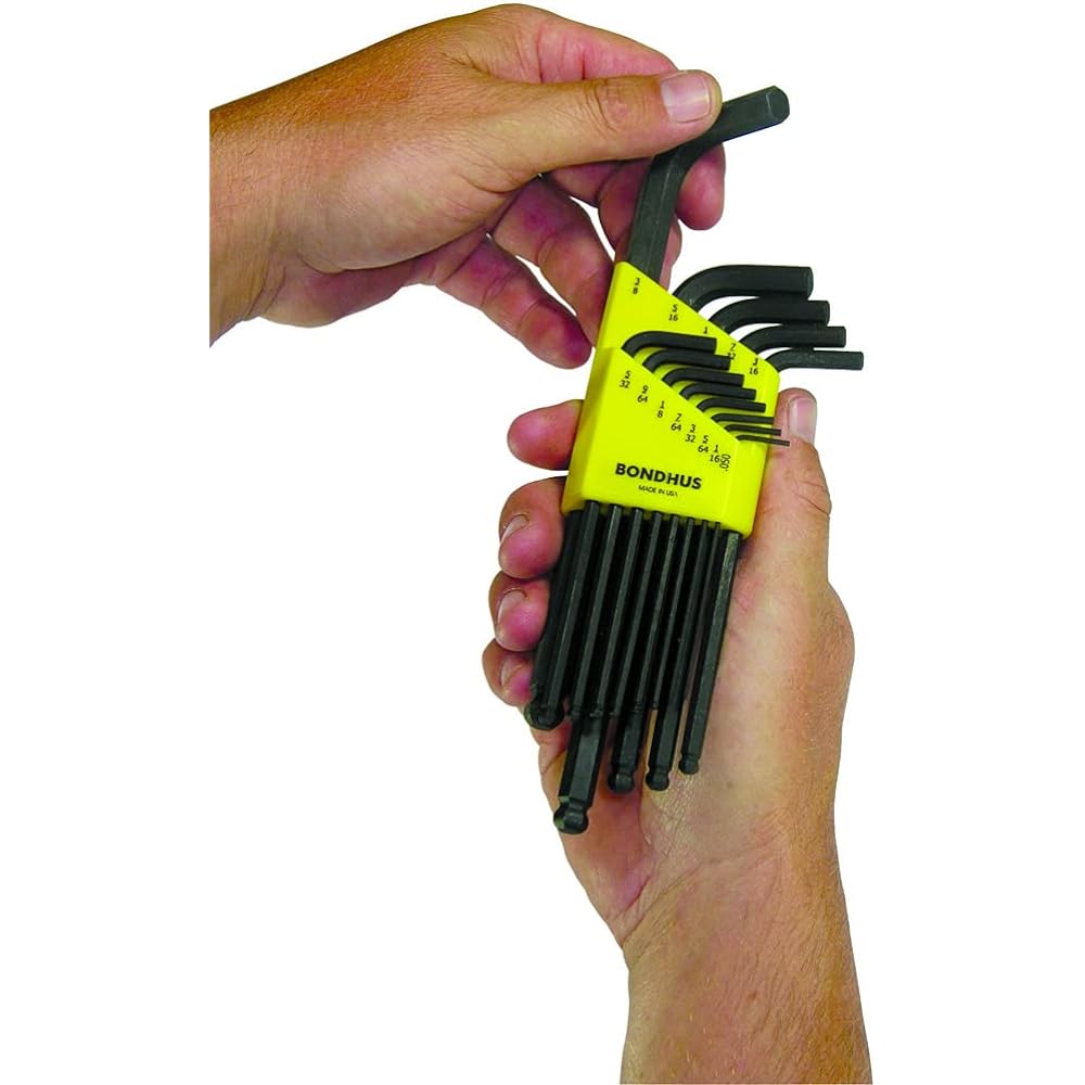 [Domestic regular product] BONDHUS hex wrench set multi-pack black dyed 22 pieces (PBLX9M: 1.5, 2, 2.5, 3, 4, 5, 6, 8, 10mm PBLX13: 0.050, 1/16, 5/ 64, 3/32, 7/64, 1/8, 9/64, 5/32, 3/16, 7/32, 1/4, 5/16, 3/8 inch) PBLX22 No.20499
