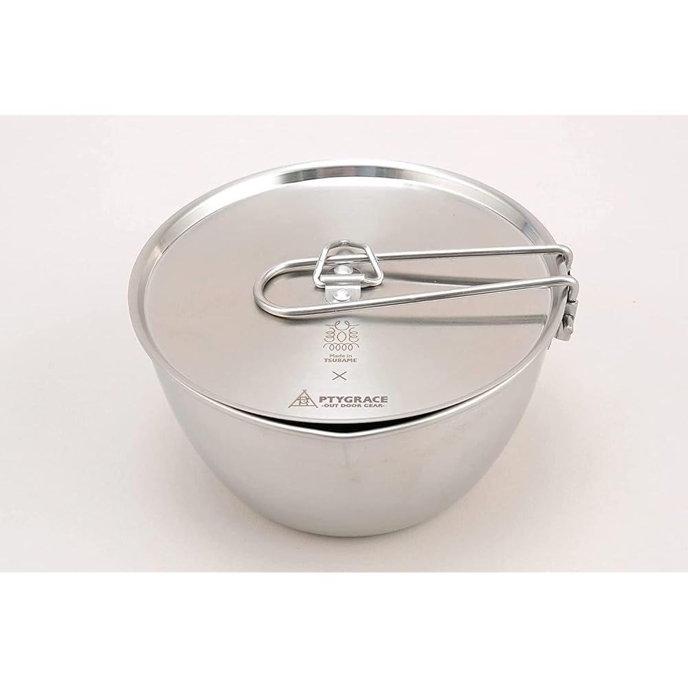 Katarikishouji PTYGRACE Metal Shella Bowl 850 with Storage Bag Camping Kettle Cooker Pot Rice Cooker Compatible with IH Made in Japan