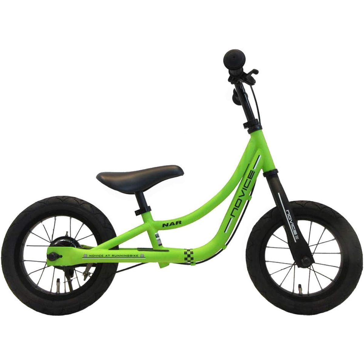 Novice Kick Bike, 12 inches, for 2 year olds, boys and girls, with brakes and stand, no pedals, rubber tires, for children and toddlers, lightweight, kids bike, ride-on toy, balance bike, gift, birthday, assembly tools included (matte green)