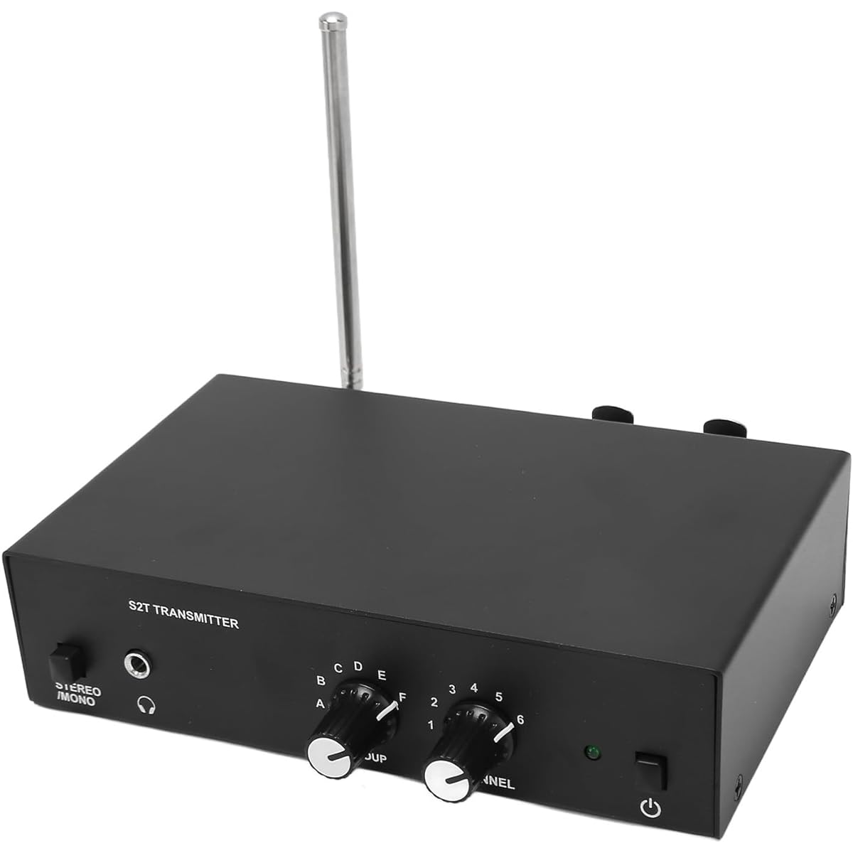 Wireless Earphone Monitor System, LCD Screen Anti-Interference 3.5mm Input Port Bodypack Monitoring System Stereo for Live Streaming (US Plug)