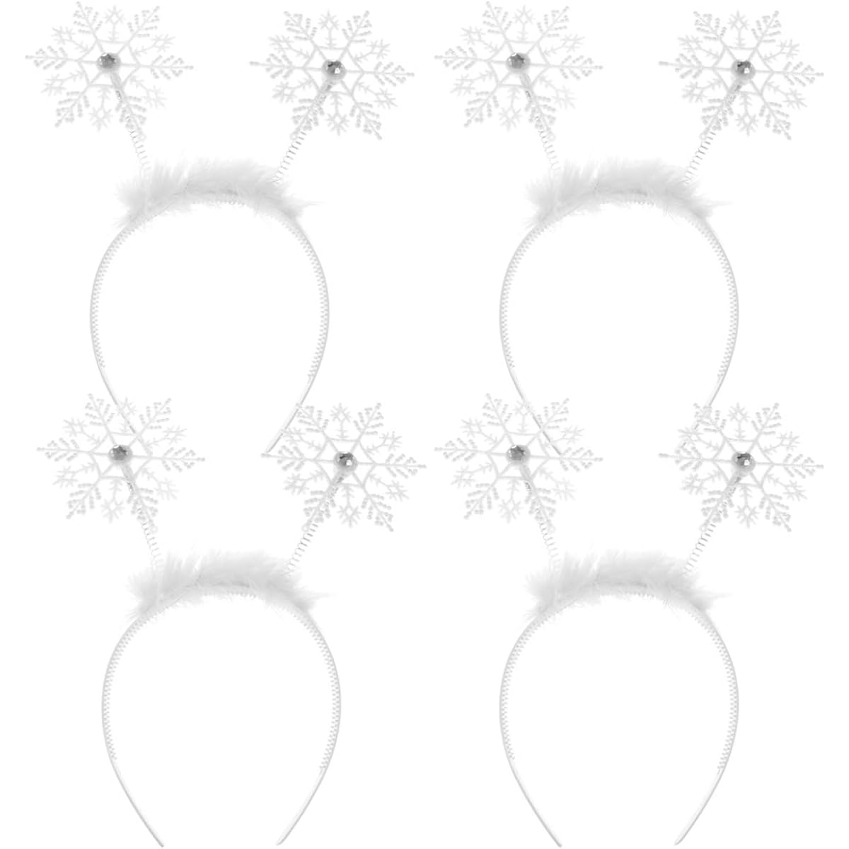 Christmas Headband Snowflake Hair Hoop Holiday Hair Band Headdress Christmas Party Cosplay Supplies 6 Pieces