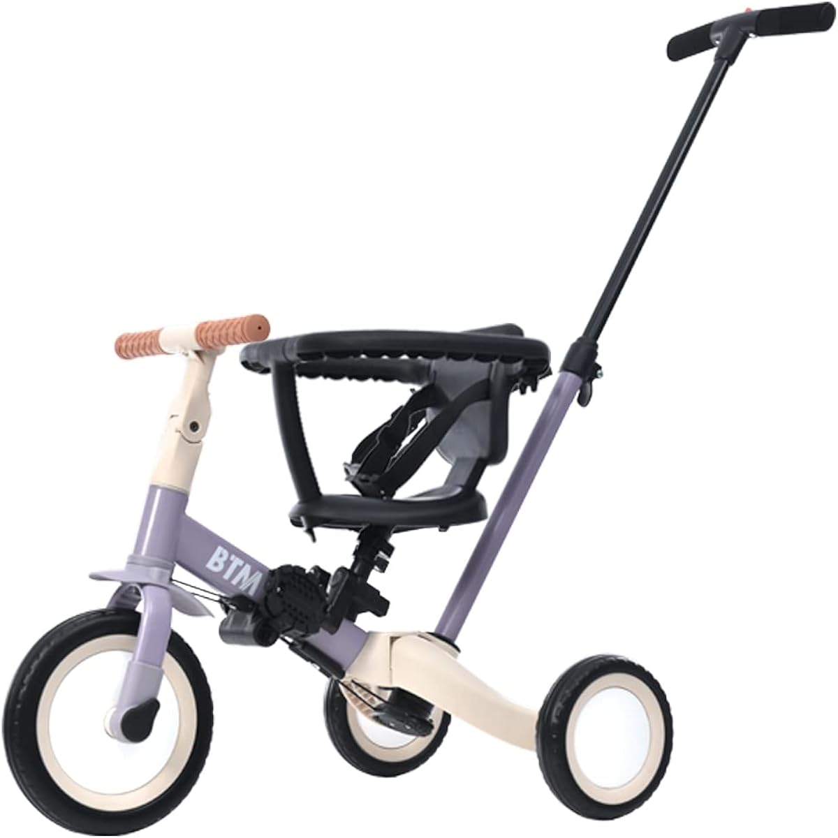 Children's tricycle 4-in-1 bicycle original with push bar and safety bar kickboard toy ride-on toy for toddlers lightweight kids bike