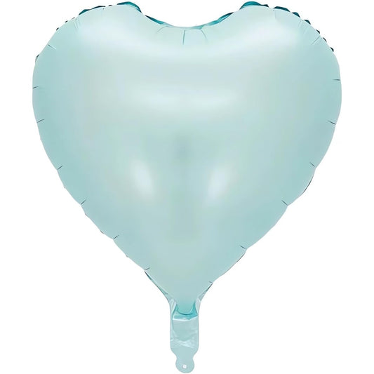 10pcs Baby Blue Foil Heart Shape Balloons, 18inch Light Blue Heart Balloons for Baby Shower Wedding Valentine Decorations Love Balloons Party Decorations