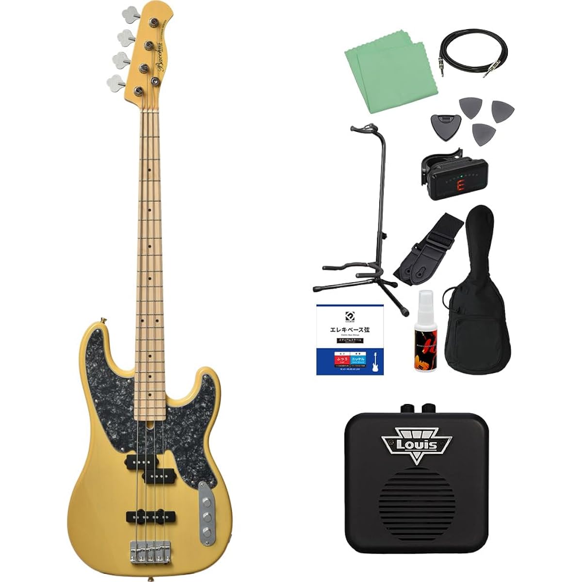 Bacchus BTB-PJ/M/MH BBD bass beginner 12-piece set [with mini amp] PJ type Bacchus