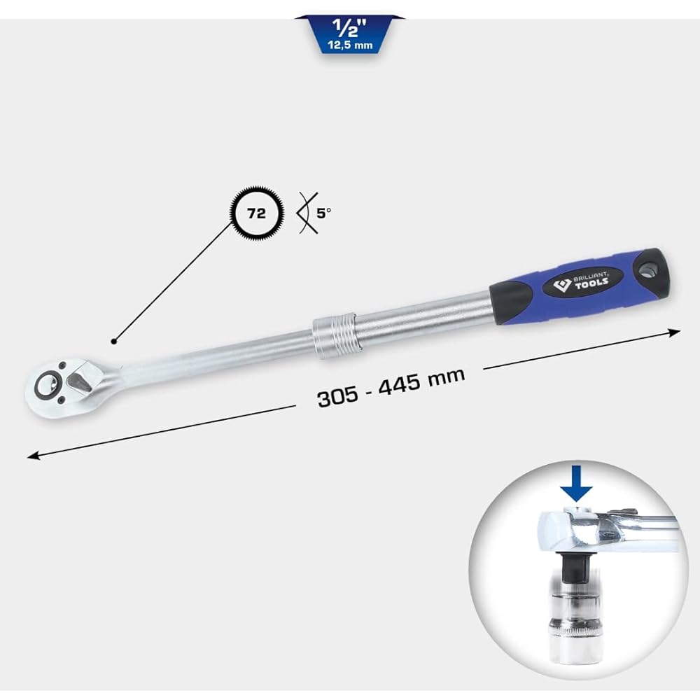 KS Tools 1/2" Telescopic Reversible Ratchet BT022992