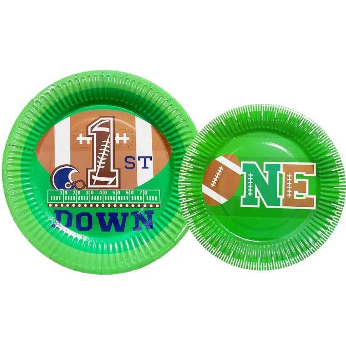 BEOXAGAR 1st Year Down Football Party Decorations, Football 1st Birthday Party Decorations, Football Themed 1st Birthday Party Supplies, Party Football Plates, 1st Year Down Football Birthday.