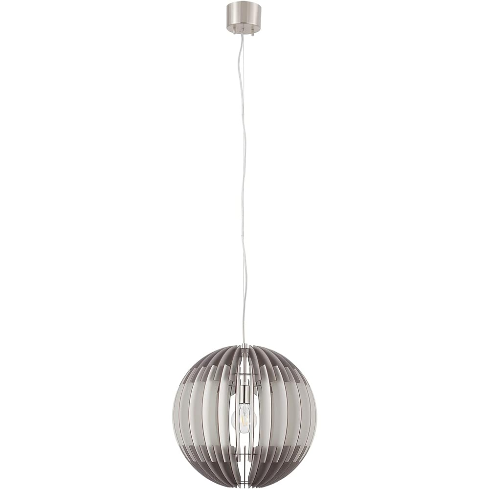 EGLO LED Pendant Light Stylish Scandinavian Wooden Modern OLMERO 50cm 204429J Ceiling Light Living Dining Cafe Silver/White Large