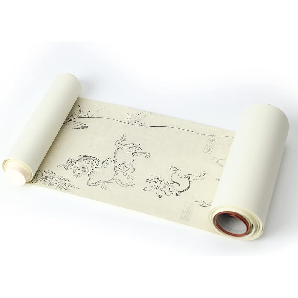 Reduced picture scroll National treasure Bird and beast human figures Goods Book Volume 1 Picture scroll Lexi History Interior Figurine Object Souvenir Japan Frog Rabbit Sumo Kyoto Kozanji Temple Manga Manga