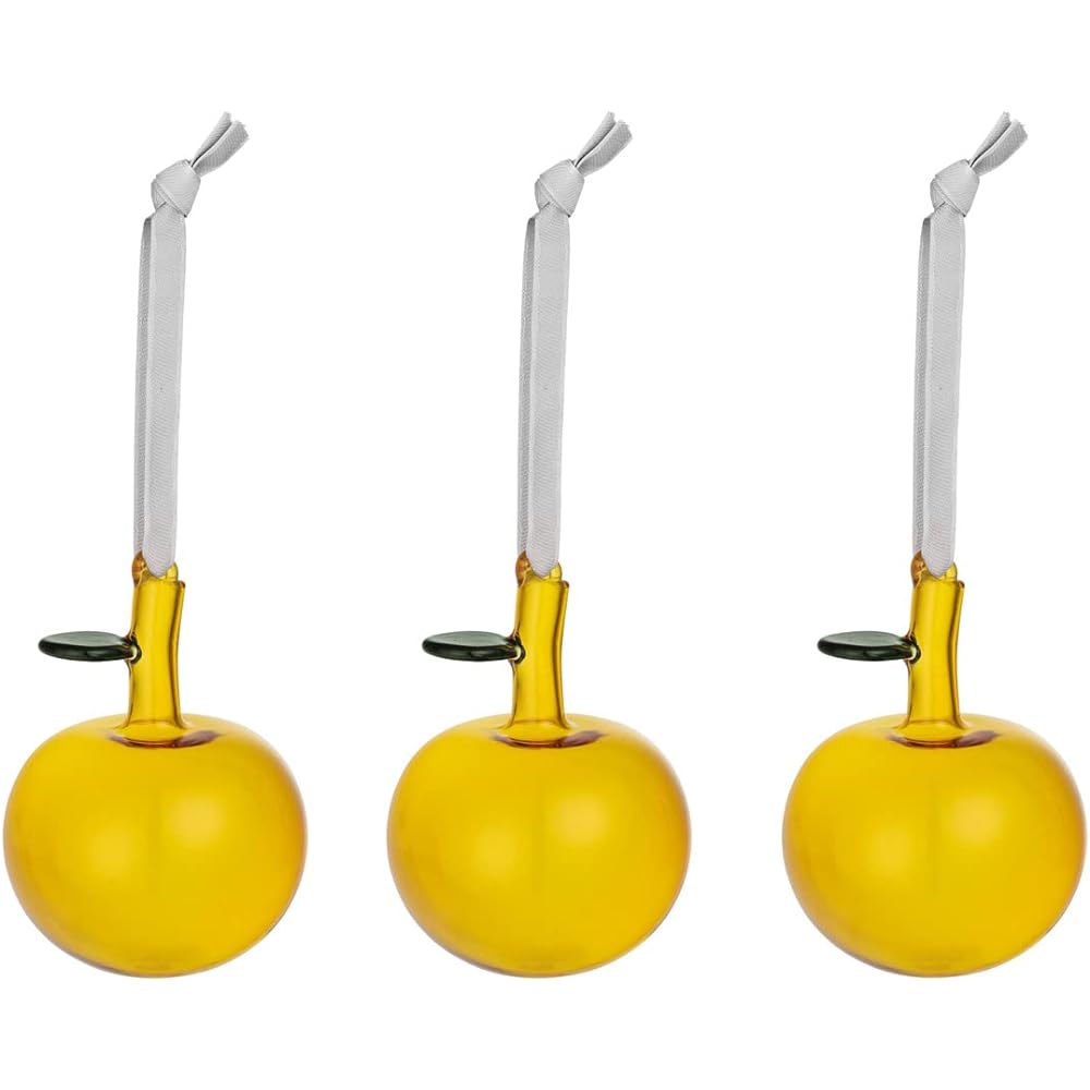 [Regular Imported Product] Iittala Glass Apple Ornament Approx. 9cm Set of 3 Clear 1059739