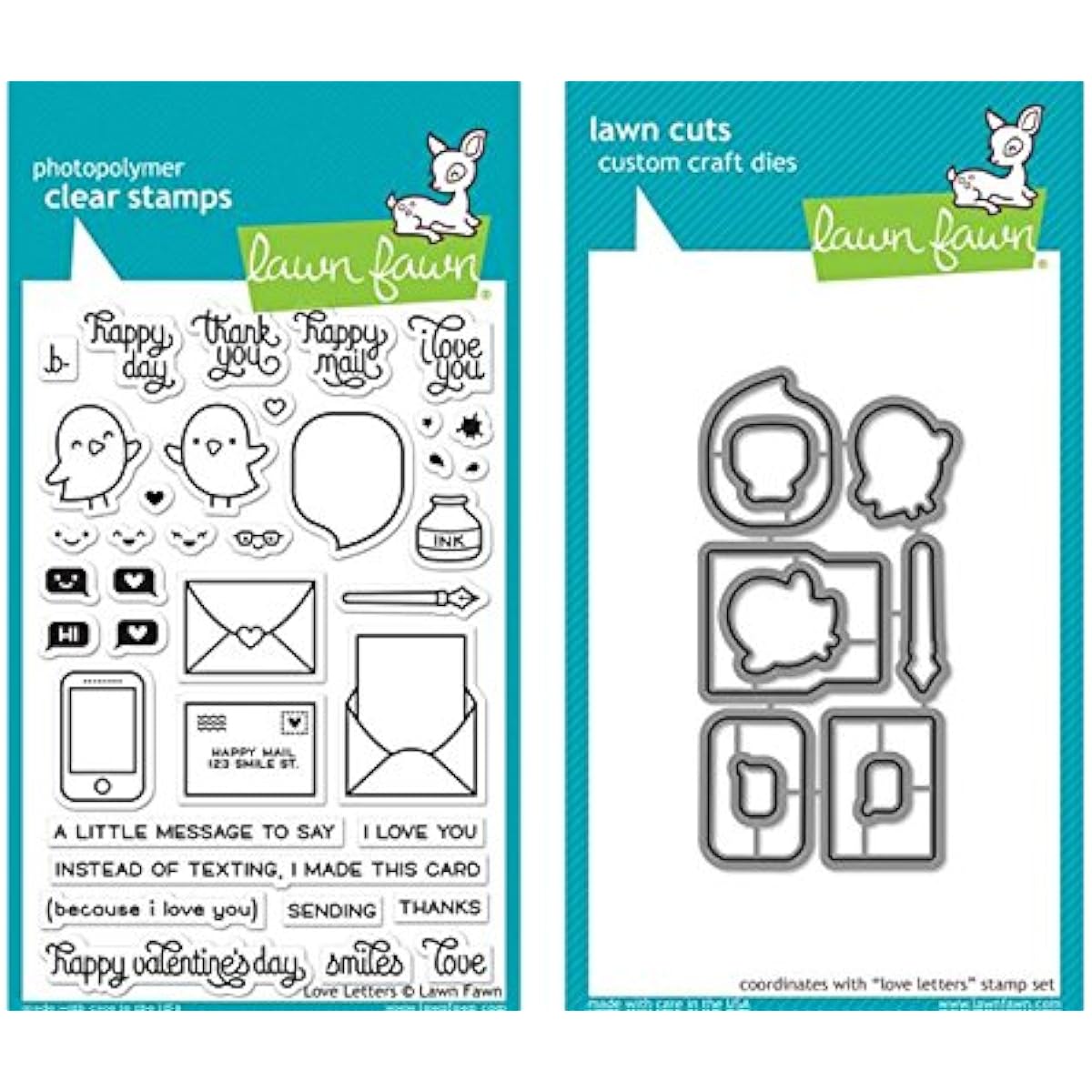 Lawn Fawn Clear Stamp & Die Set Love Letter LF1292 & LF1293