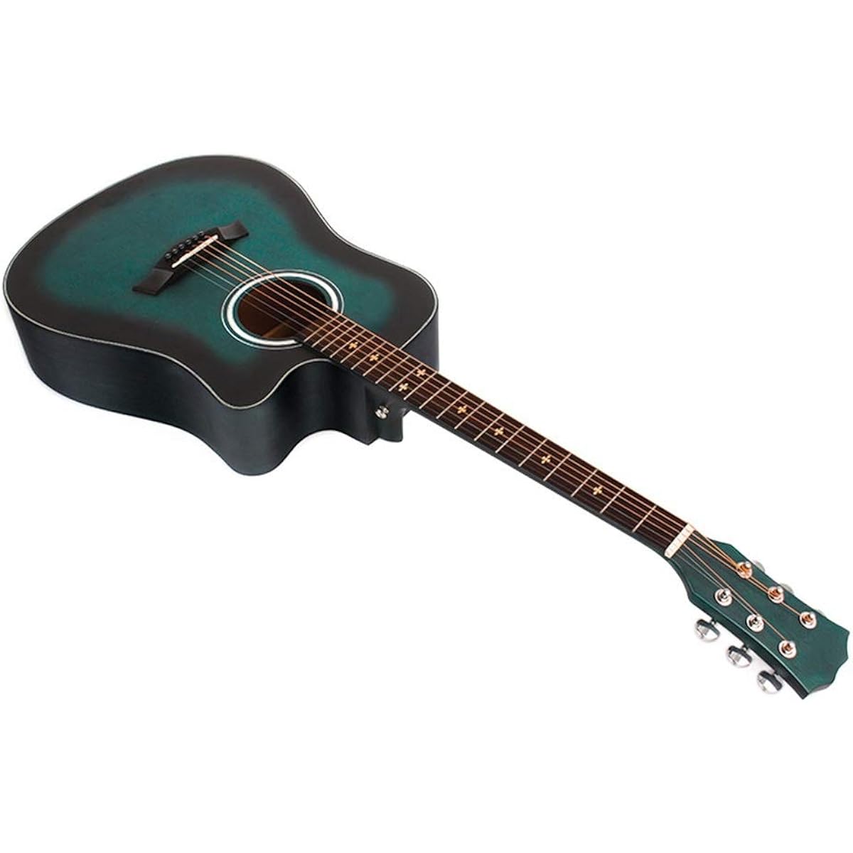 Beginner's Practice Guitar Guitar Face Single Spruce Peach Blossom Folk Guitar Veneer Gradient Elementary School Student Adult Beginner Guitar (Color: Natural, Size: 41 inches)