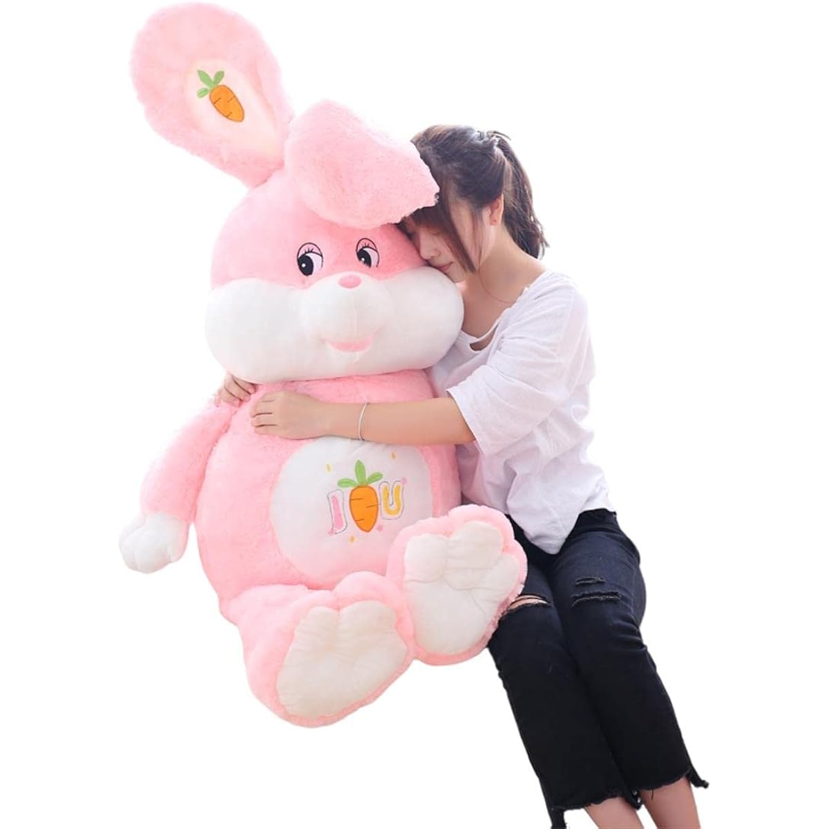 Giant Pink Rabbit Stuffed Rabbit Stuffed Animal Doll Boys Birthday Gift Easter Day Toy (86.36cm)