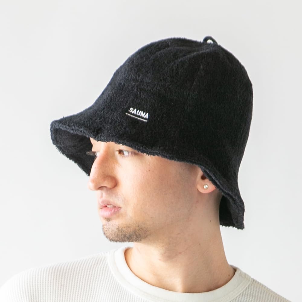 [14+ ICHIYON PLUS] Sauna Hat, Toweling, 100% Cotton, Water Absorbent, Men's, Women's, Sauna, Sauna Hat, Large, Sauna Goods, Washable, Bag Included, Sauna Hat ihat0544