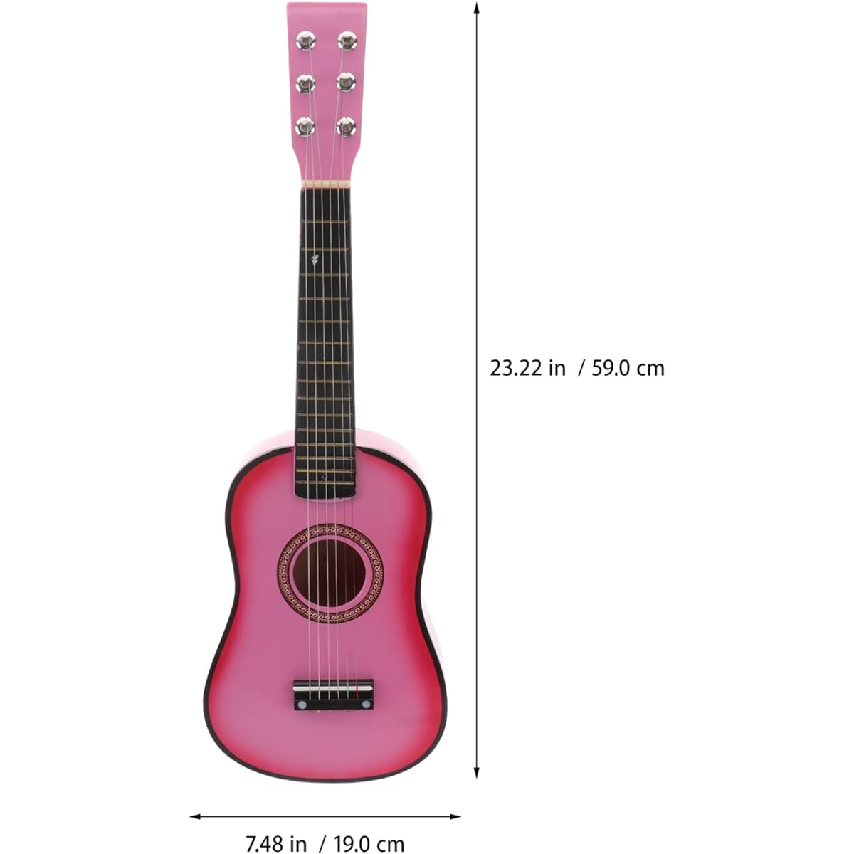 STOBOK 23 Inch Folk Acoustic Guitar Mini 6 String Guitar Beginner Musical Instrument Educational Learning Guitar for Kids/Adults/Beginners Pink
