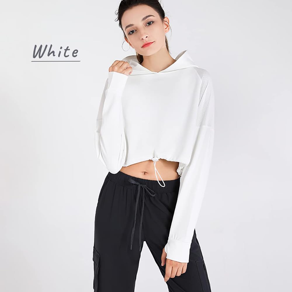 [VEROMAN] Sportswear Women's Long Sleeve Parka Cropped Length Mesh Gym Fitness ppi-lse10