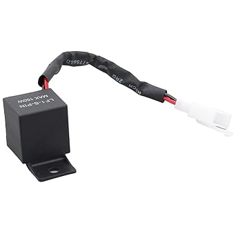 XtremeAmazing 2 Pin 12V Motorcycle Indicator Light Electronic LED Flasher Relay Turn Signal Bulb Hyper Turn Signal Flash LF1-S-PIN