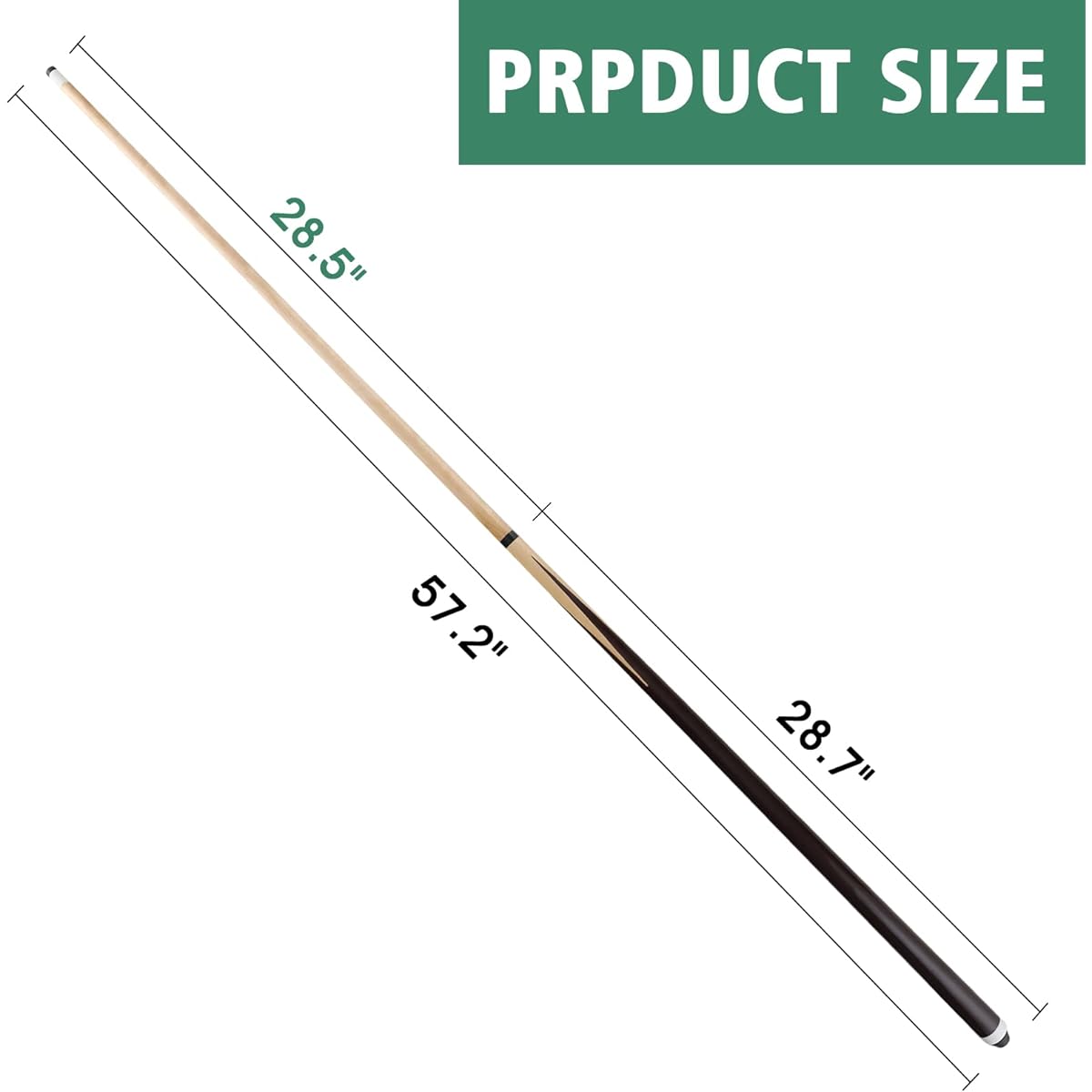 JEPNJPU Pool Cue Stick Hardwood 36"/42"/48"/57" Billiard Cue Stick 2/4 Piece Set for Beginners Billiard Cue Pool Cue Tip 13mm