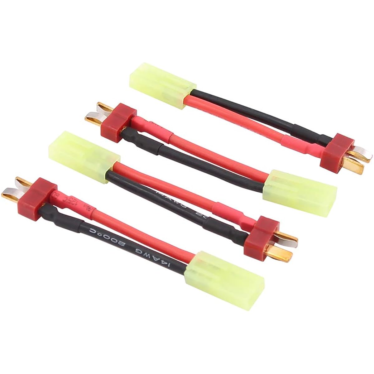 BDHI Mini Tamiya Female (Reverse) T Plug Deans Male Conversion Adapter with 5cm 14awg Wire Airsoft Gun (B11-4)