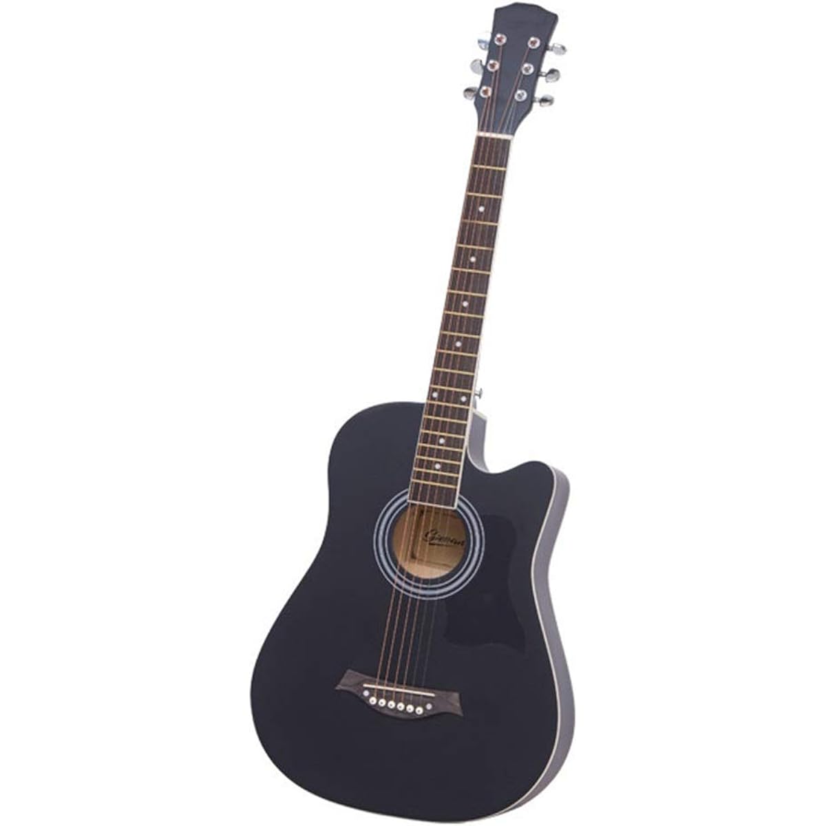 Beginner's Practice Guitar Full-Size Solid Wood Veneer Guitar Beginner Classical Guitar for Elementary School Students and Adults Beginner Guitar (Color: Black, Size: 38 inches)