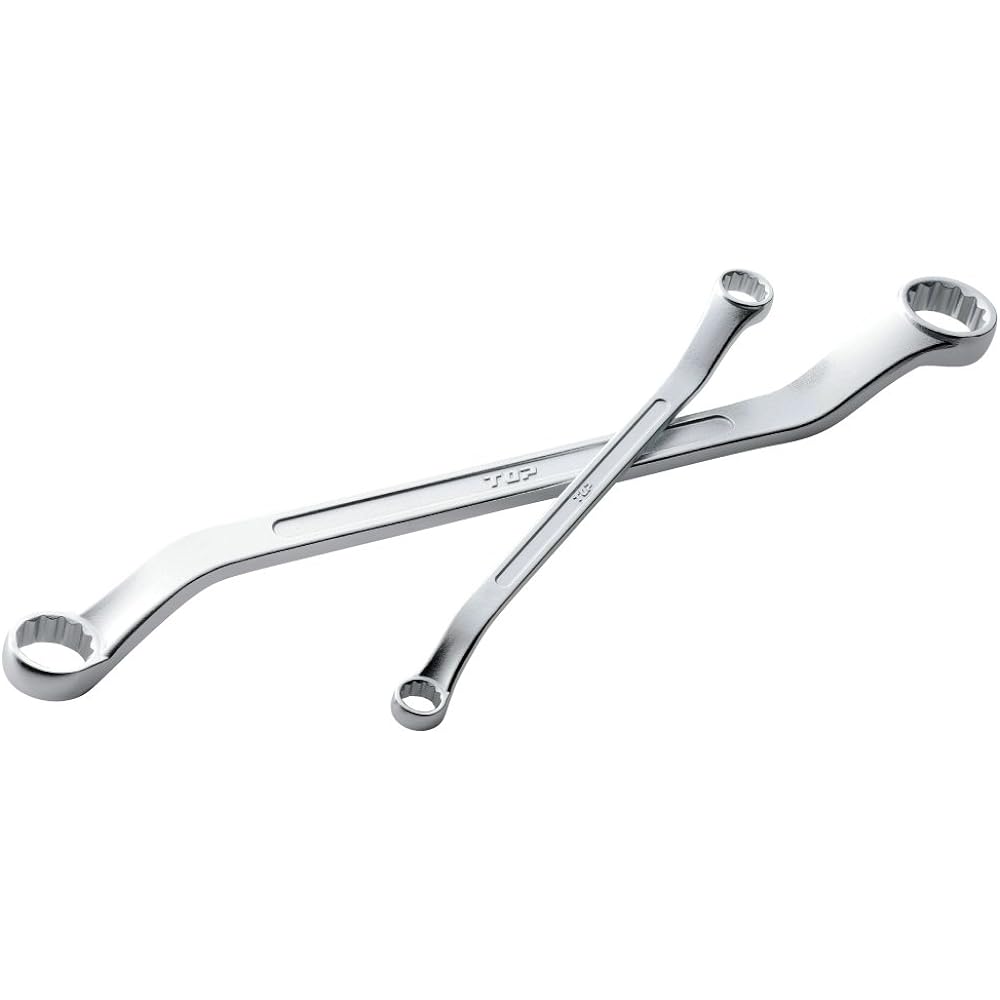 Top (TOP) Double-ended box wrench set, 7 pieces, 45° offset, forged, made in Japan, with wrench holder TM-7000