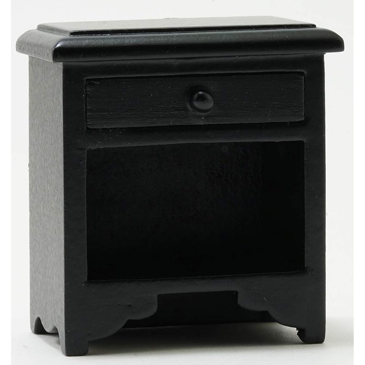 Dollhouse Miniature Nightstand, Black.