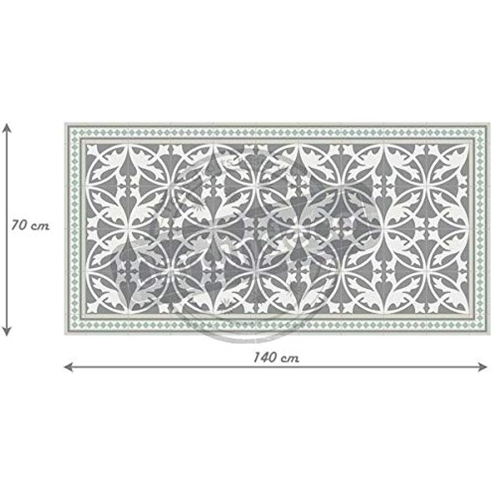 contento Matteo Floor Mat 7 Green Tiles 70x140cm Green Size:70x140cm 868287-04